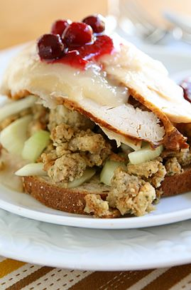 Open-faced hot turkey sandwich